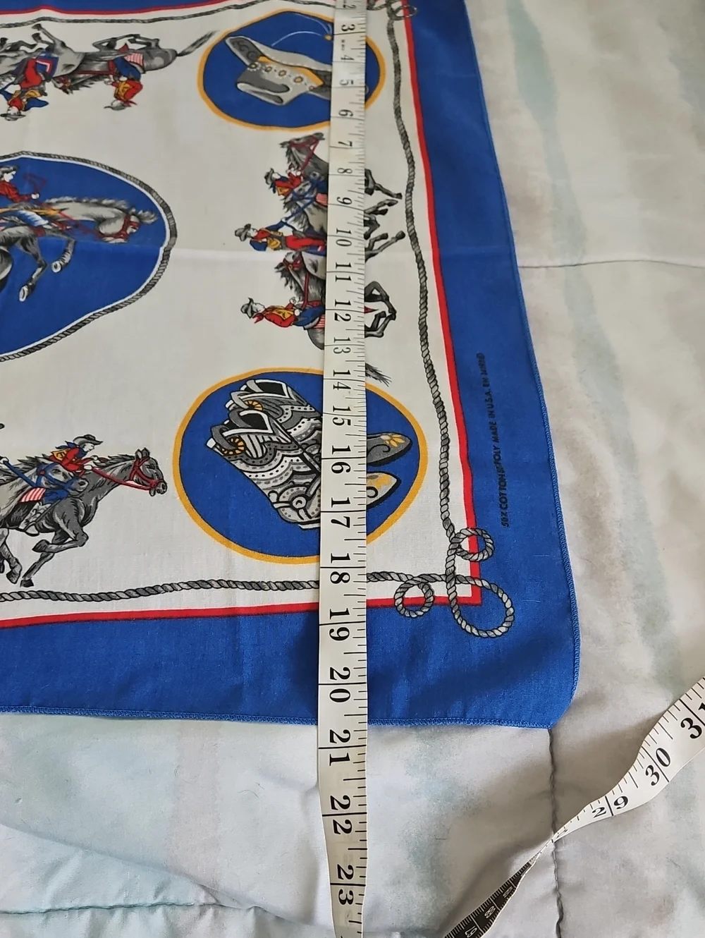 Vintage Rodeo Western Cowboy Bandana Scarf USA